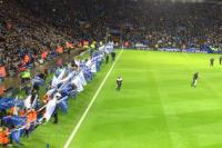 the away fans view at Leicester